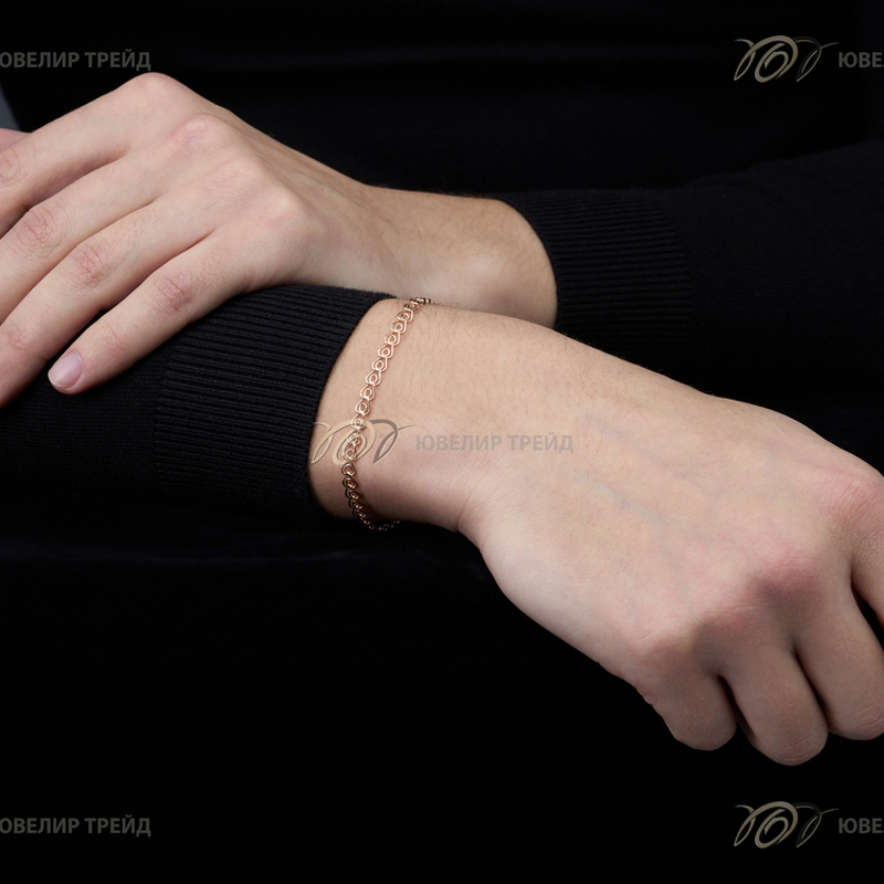 Серебряный браслет «Сердечко» с алмазной огранкой