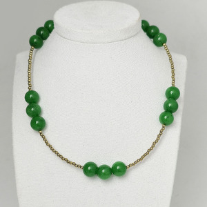 Хризопраз 136 бусы шар 10мм тон.прир. Памир, пирит