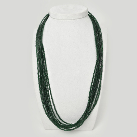 Шпинель 129 бусы изумрудная 9 рядов шар грань 2мм,