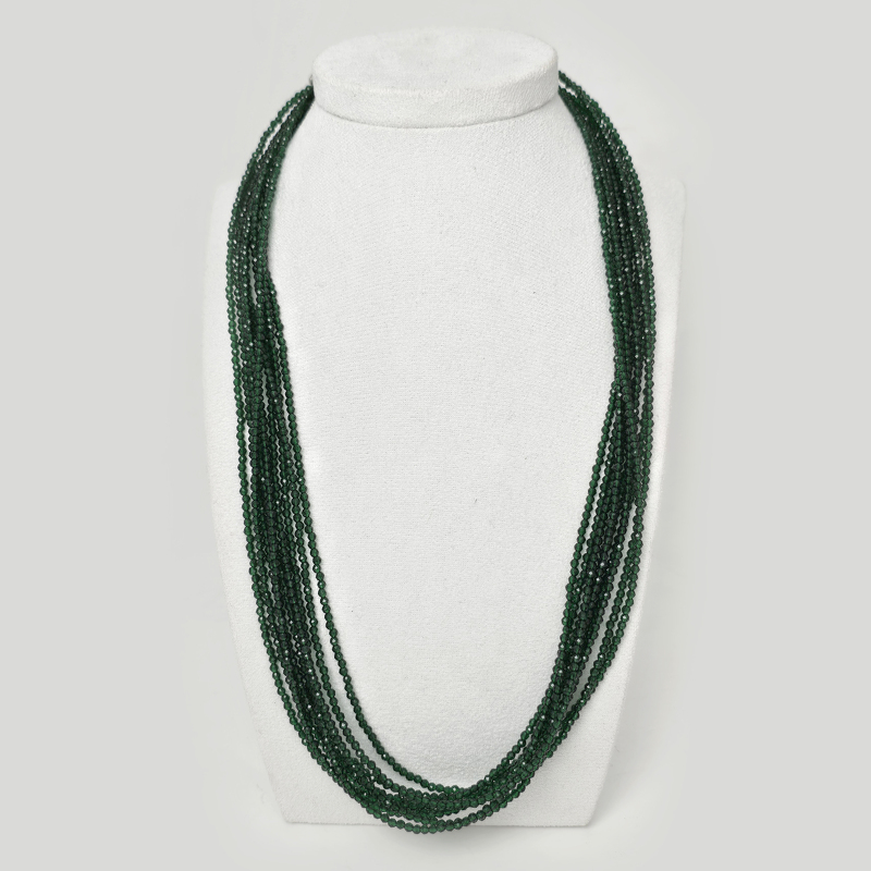 Шпинель 129 бусы изумрудная 9 рядов шар грань 2мм,