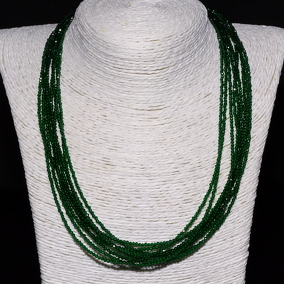 Шпинель 129 бусы изумрудная 9 рядов шар грань 2мм,