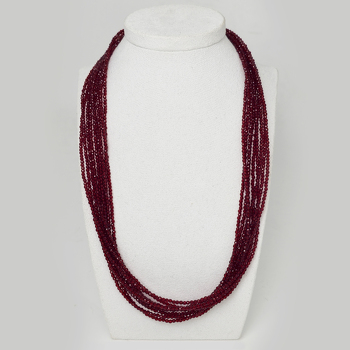 Шпинель 133 бусы гранатовая 9 рядов шар грань 2мм,