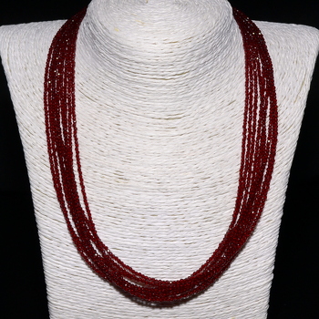 Шпинель 133 бусы гранатовая 9 рядов шар грань 2мм,