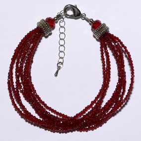 Шпинель 134 браслет гранатовая 9 рядов шар грань 2