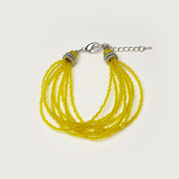 Шпинель 138 браслет цвет золотистый топаз 9 рядов