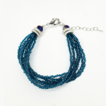 Шпинель 140 браслет цвет параиба 9 рядов шар грань