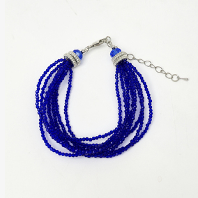 Шпинель 142 браслет танзанитовая 9 рядов шар грань