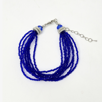 Шпинель 142 браслет танзанитовая 9 рядов шар грань