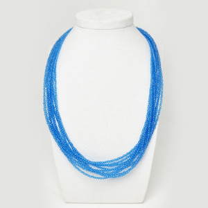 Шпинель 143 бусы цвет голубой топаз 9 рядов шар гр