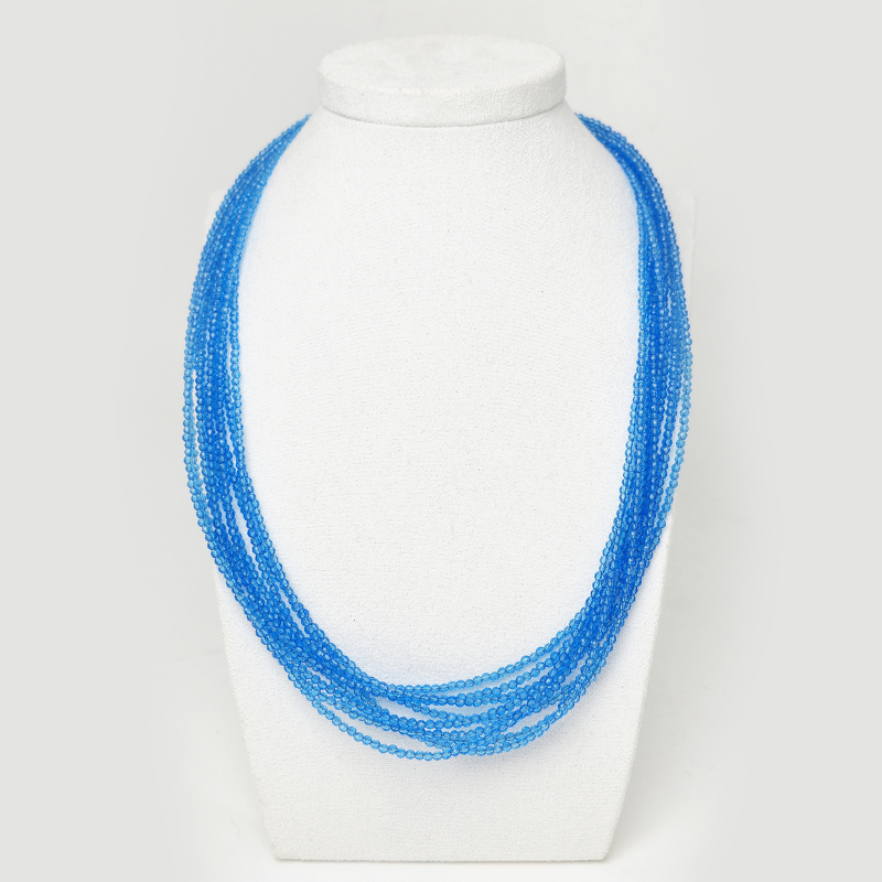 Шпинель 143 бусы цвет голубой топаз 9 рядов шар гр